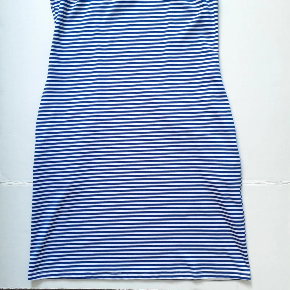 Sailor Sailor Sleeveless 1/4 Zip Striped Dress with Pockets Blue White Size XS - Picture 7 of 12